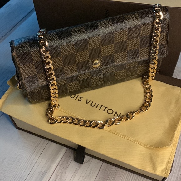 COPY - 🤎🧡🤎Luis Vuitton Damier Ebene canvas Sarah wallet crossbody bag - Picture 8 of 12
